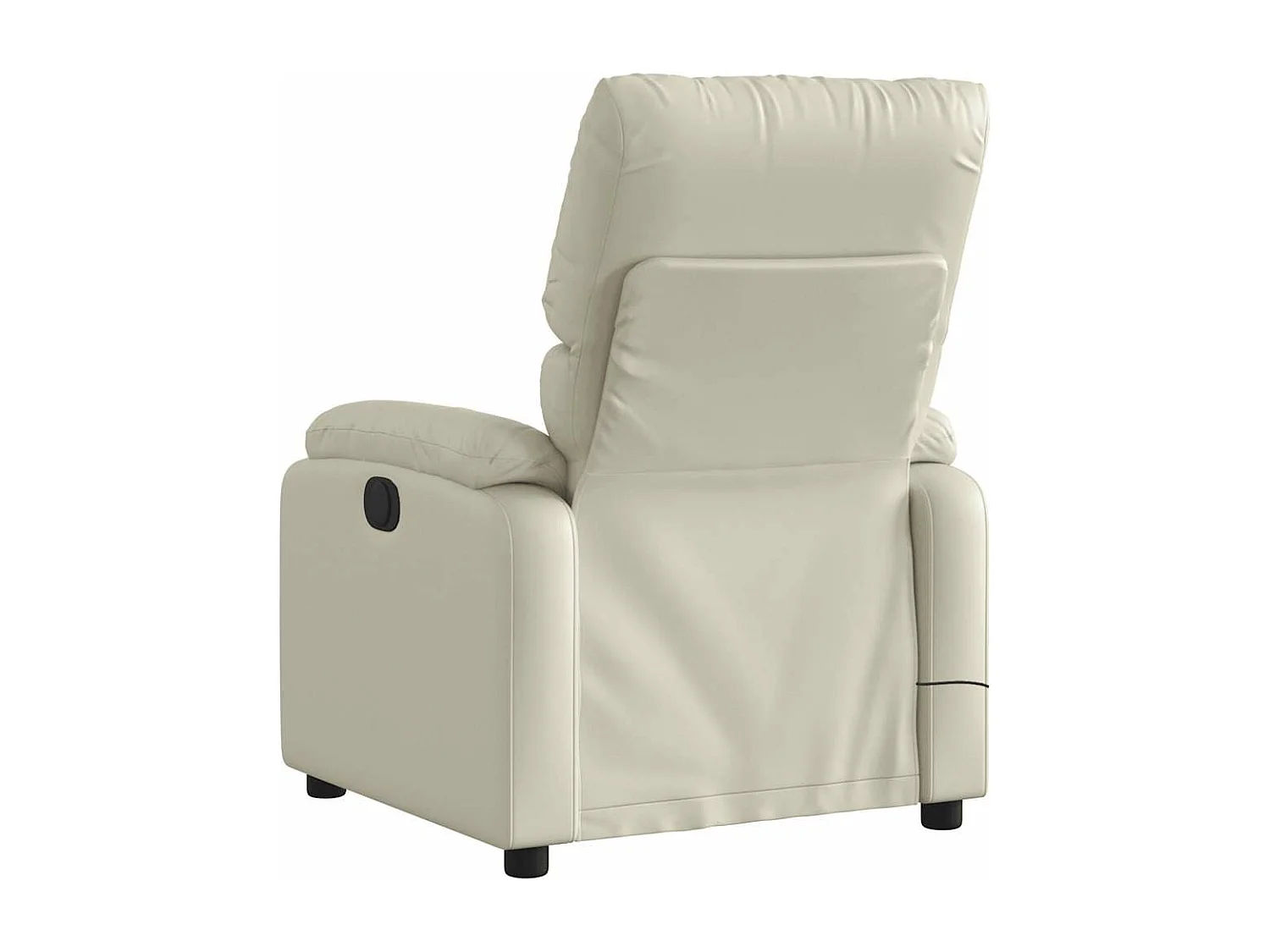 Fauteuil massant inclinable électrique crème similicuir