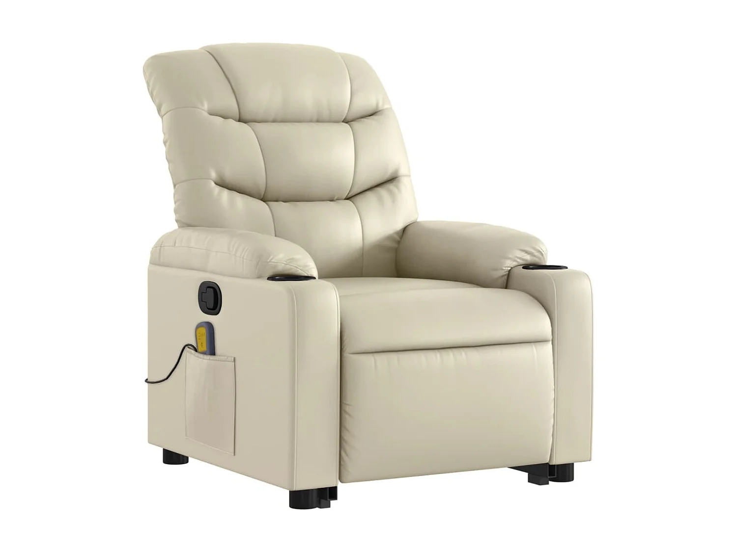 Fauteuil inclinable massant Crème Similicuir