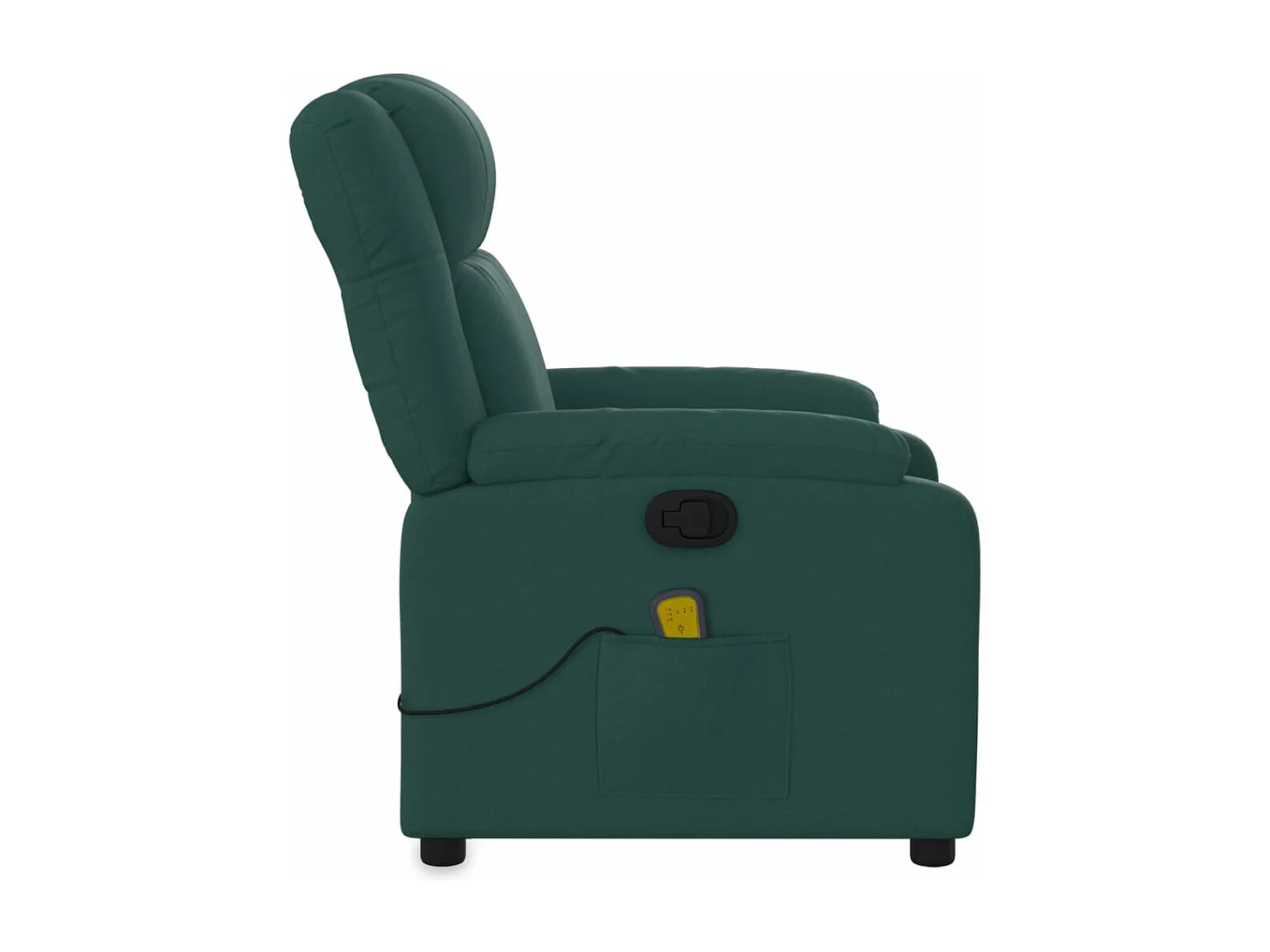 Fauteuil massant inclinable Vert foncé Tissu