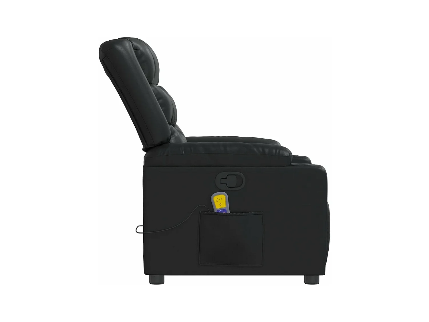 Fauteuil massant inclinable Noir Similicuir