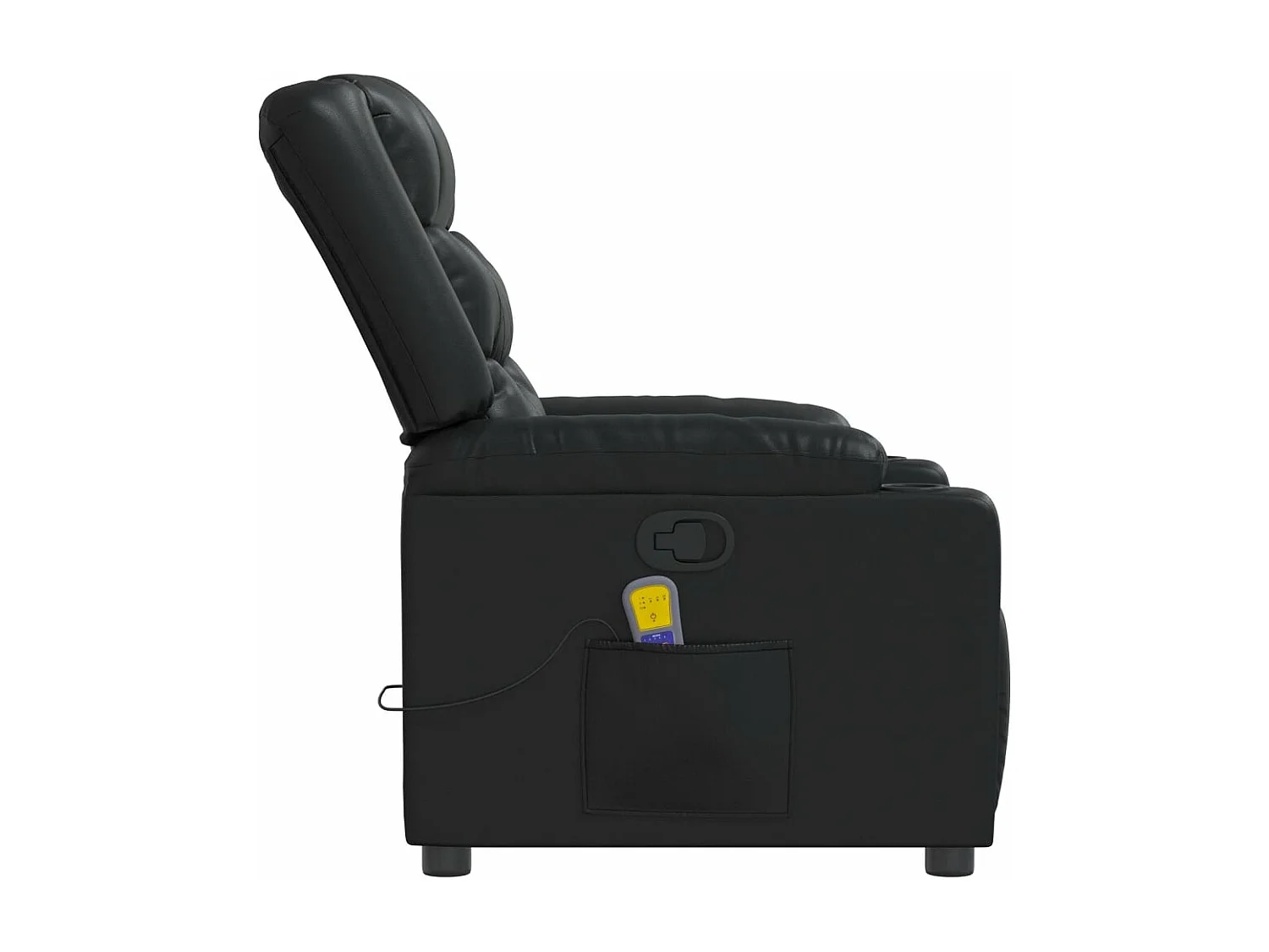 Fauteuil massant inclinable Noir Similicuir