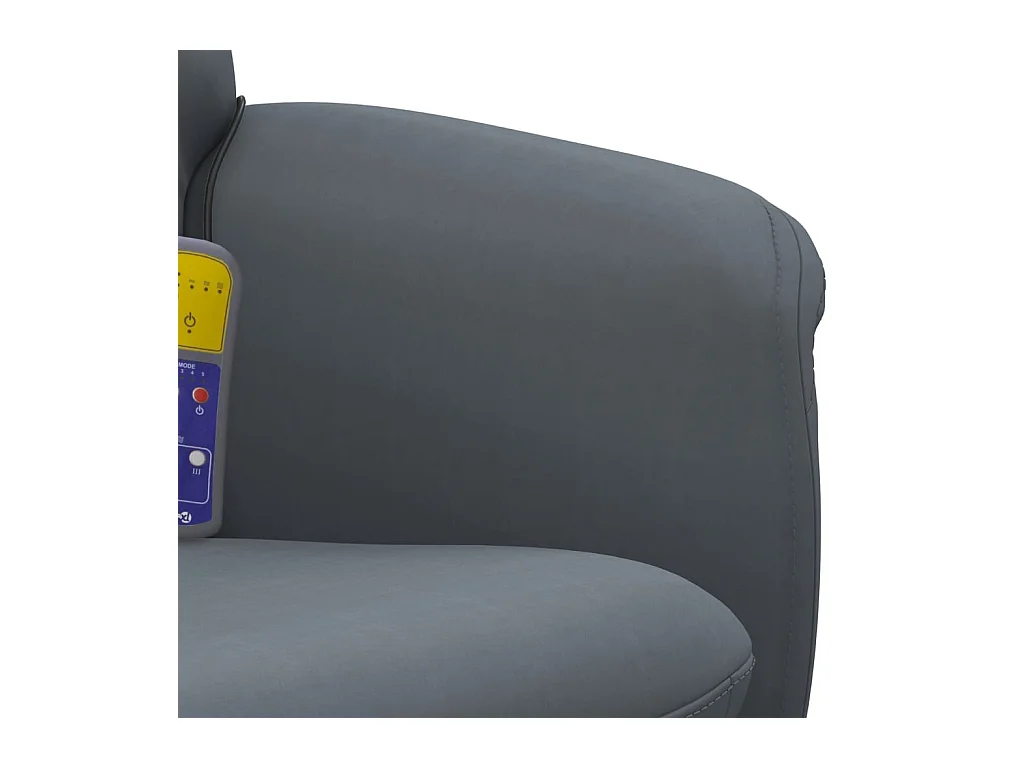 Sillón reclinable masaje con reposapiés terciopelo gris oscuro