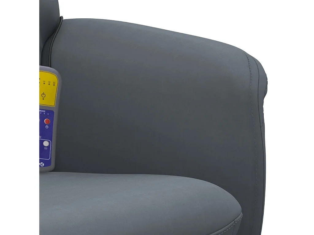Fauteuil massant inclinable repose-pied gris foncé velours