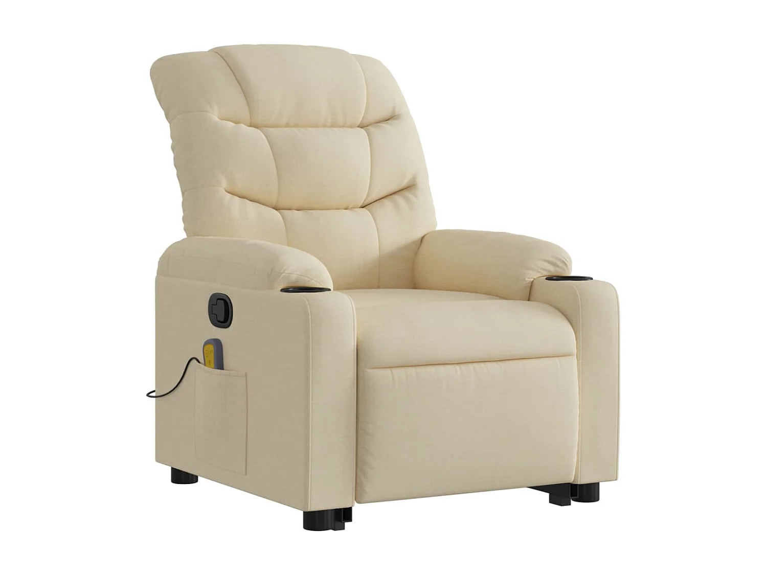 Fauteuil inclinable massant Crème Tissu
