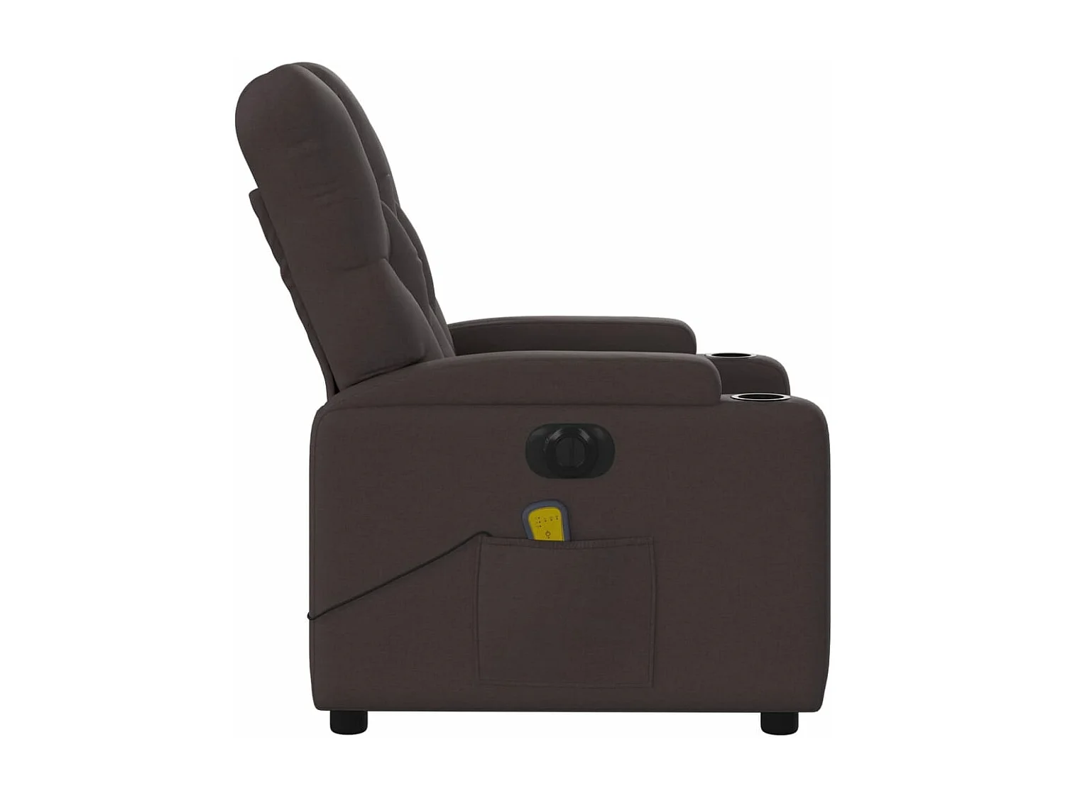 Fauteuil massant inclinable électrique Marron foncé Tissu