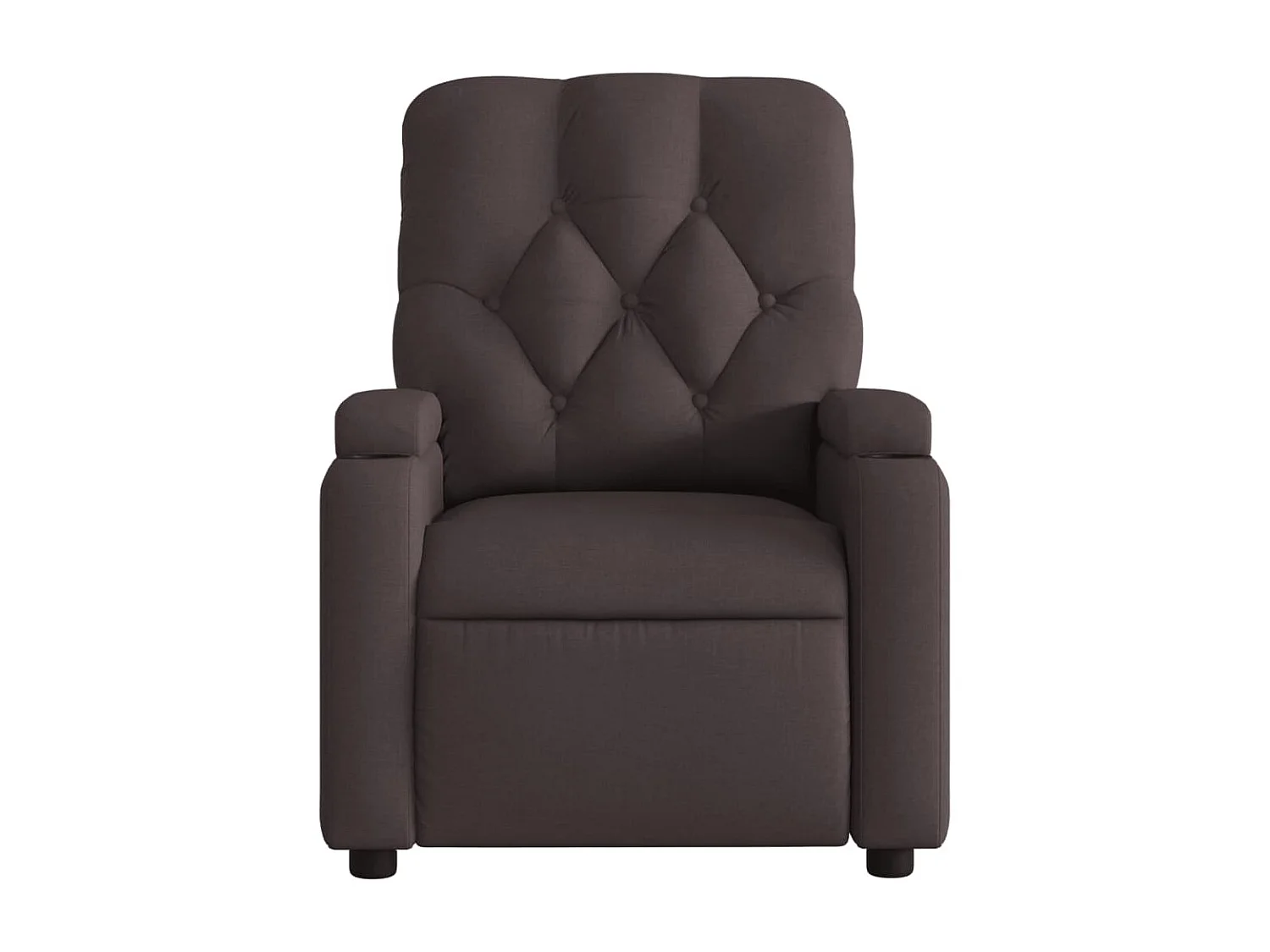 Sillón reclinable de masaje eléctrico tela marrón oscuro