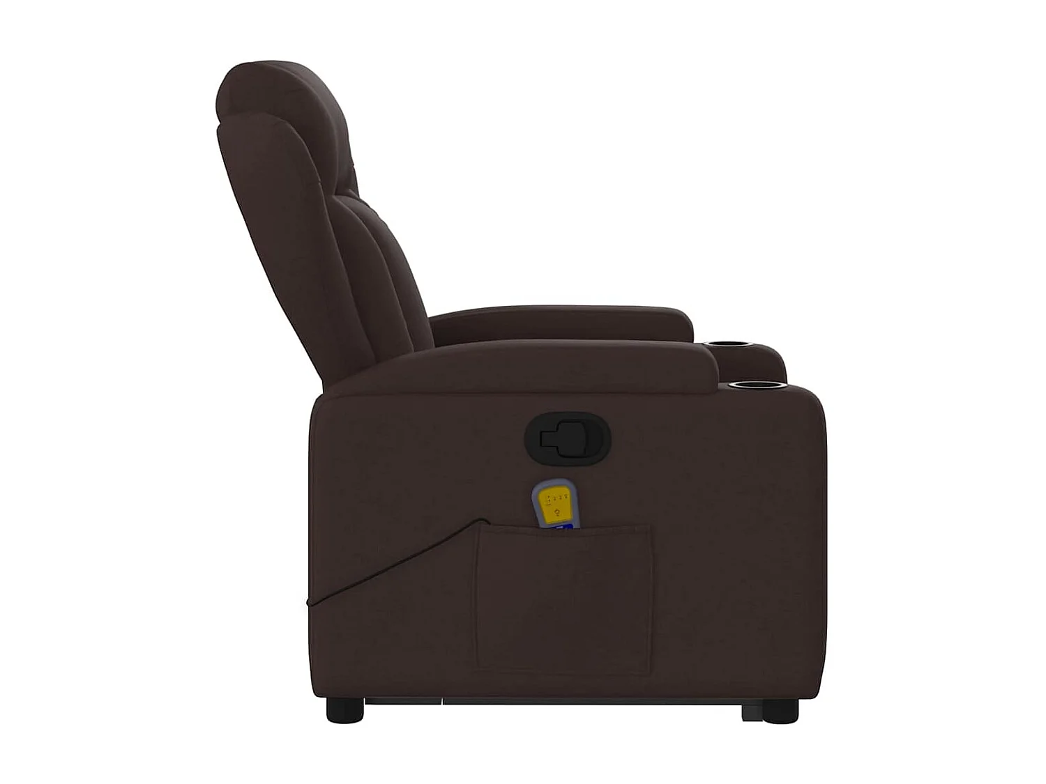 Fauteuil inclinable massant Marron foncé Tissu