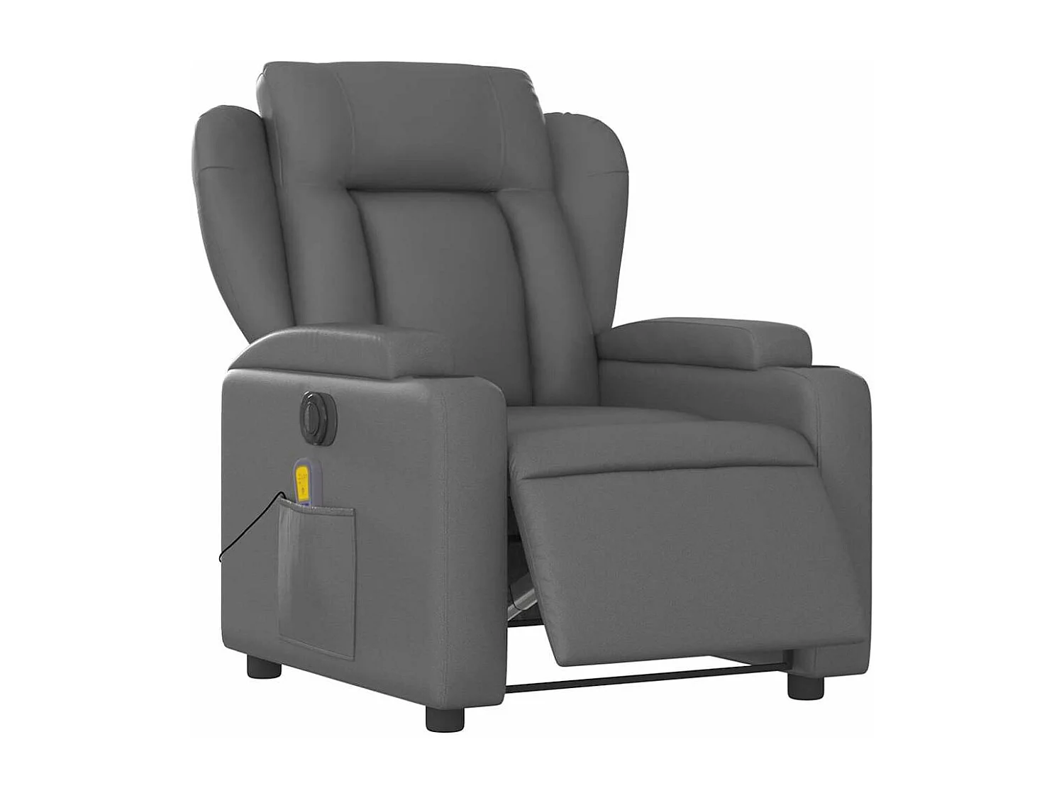 Fauteuil massant inclinable électrique gris similicuir