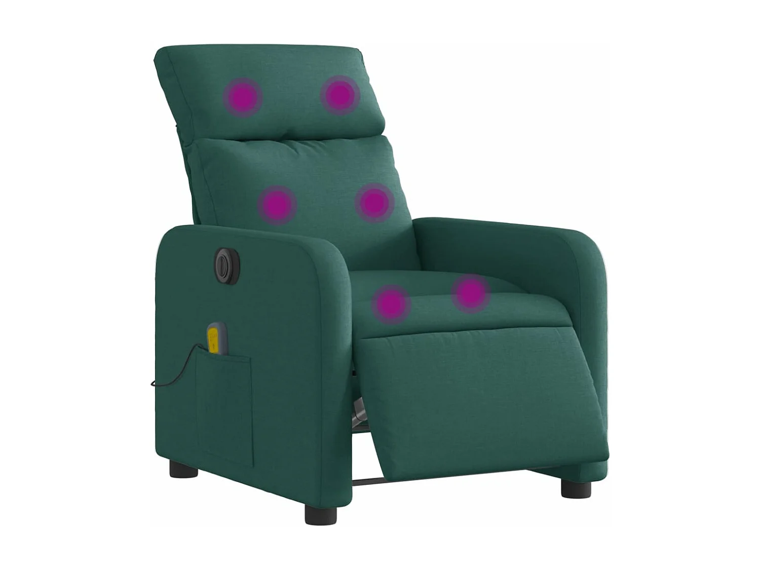 Fauteuil massant inclinable électrique Vert foncé Tissu