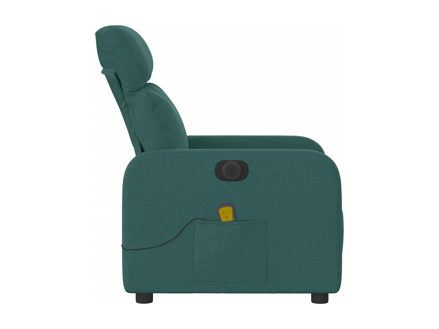 Fauteuil massant inclinable électrique Vert foncé Tissu