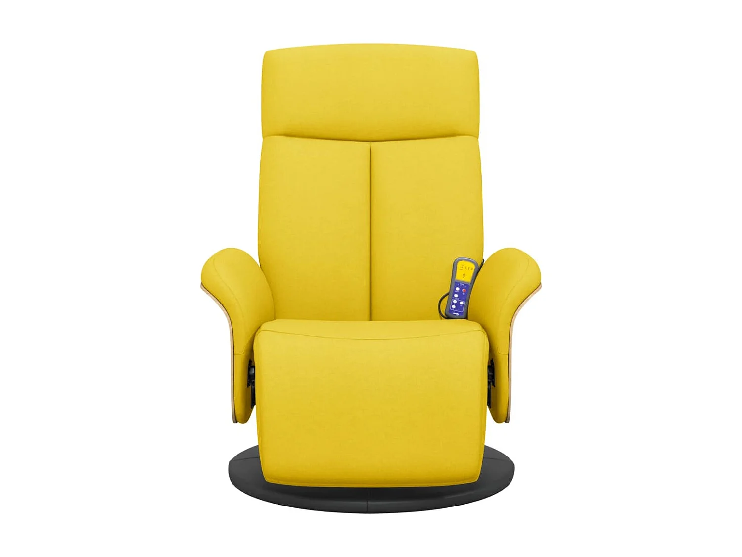 Fauteuil inclinable massant repose-pieds jaune clair tissu