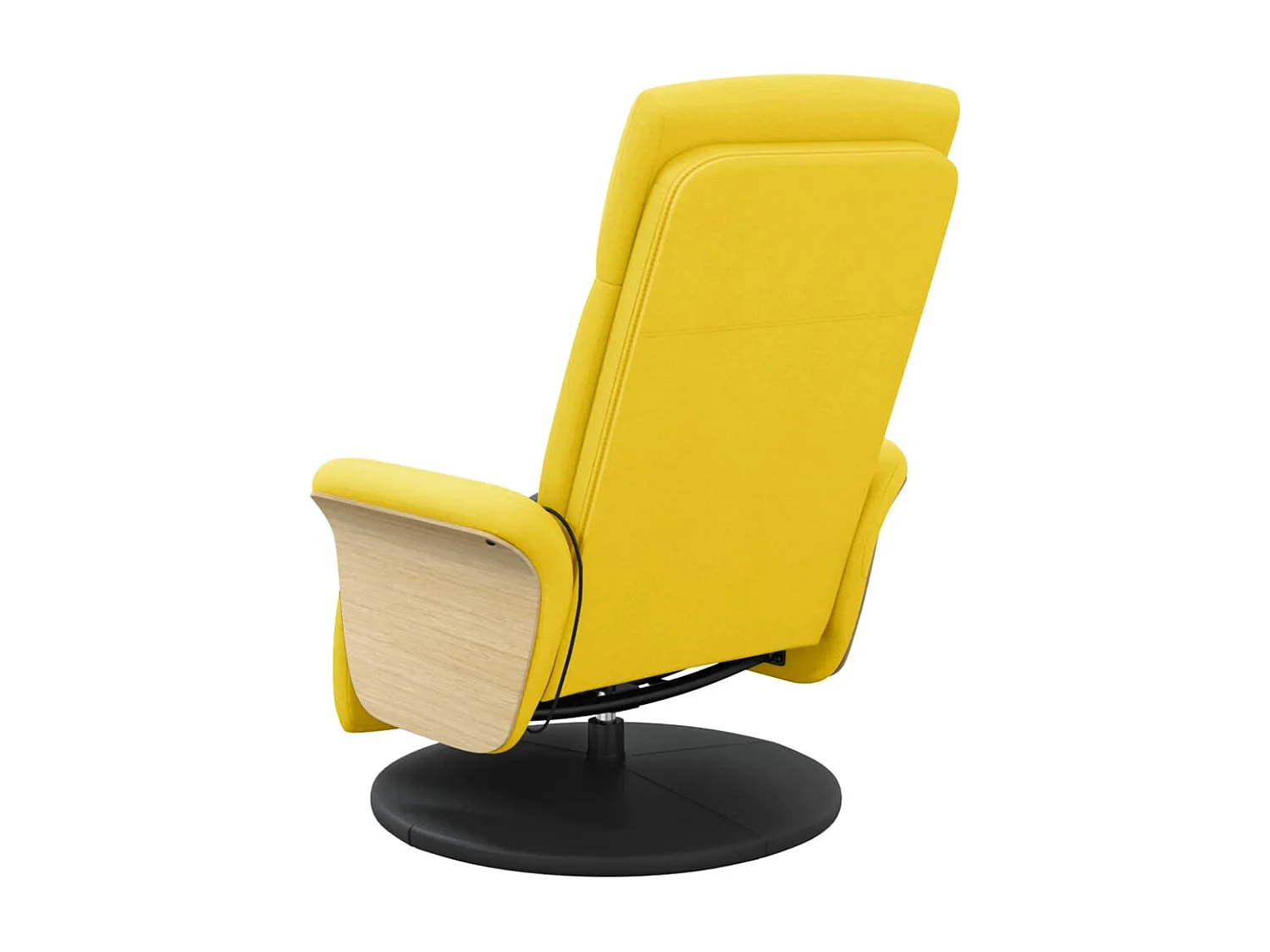 Fauteuil inclinable massant repose-pieds jaune clair tissu
