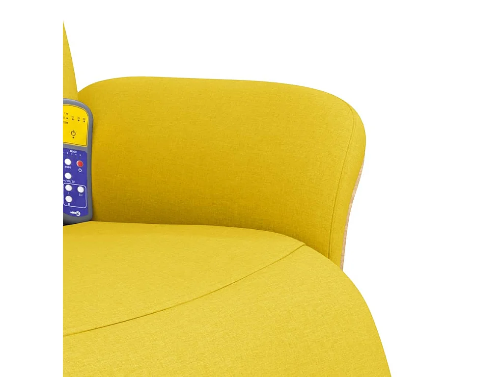 Fauteuil inclinable massant repose-pieds jaune clair tissu
