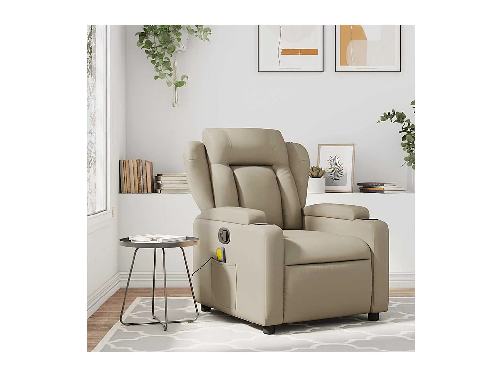 Fauteuil massant inclinable Cappuccino Similicuir