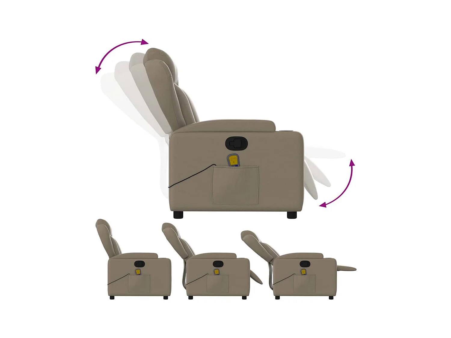 Fauteuil massant inclinable Cappuccino Similicuir