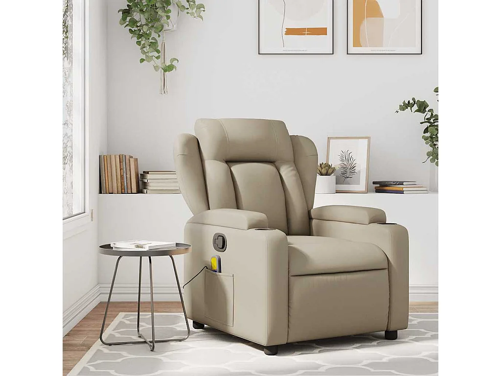 Fauteuil massant inclinable Cappuccino Similicuir