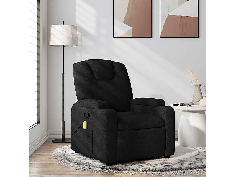 Poltrona de massagens reclinável tecido preto