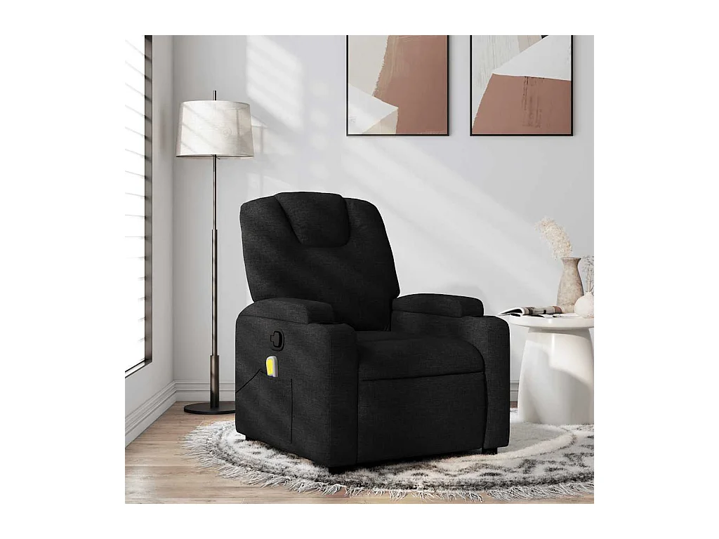 Fauteuil massant inclinable Noir Tissu