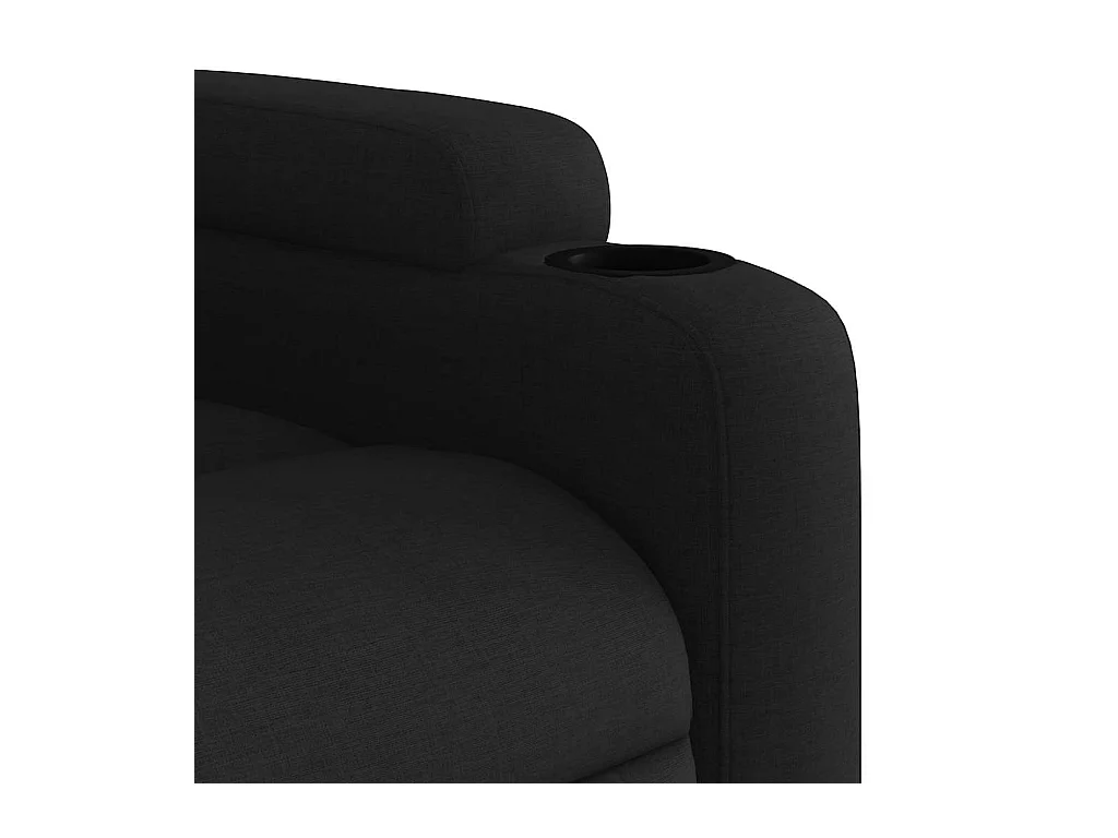Sillón reclinable de masaje de tela negro