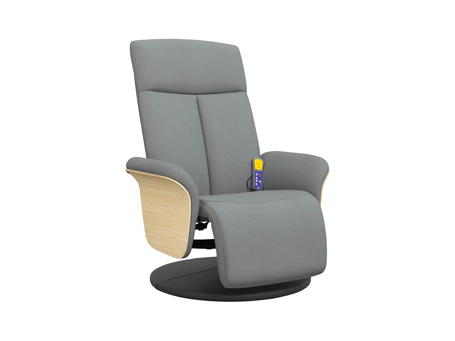 Fauteuil inclinable massant et repose-pieds gris clair tissu