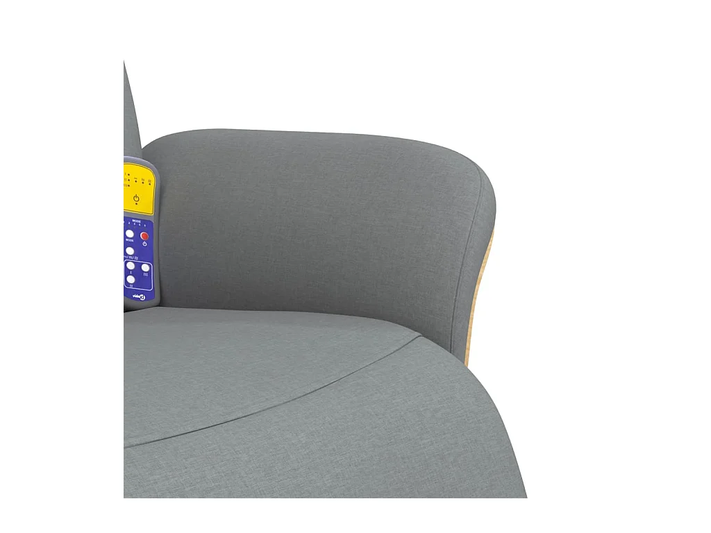 Fauteuil inclinable massant et repose-pieds gris clair tissu