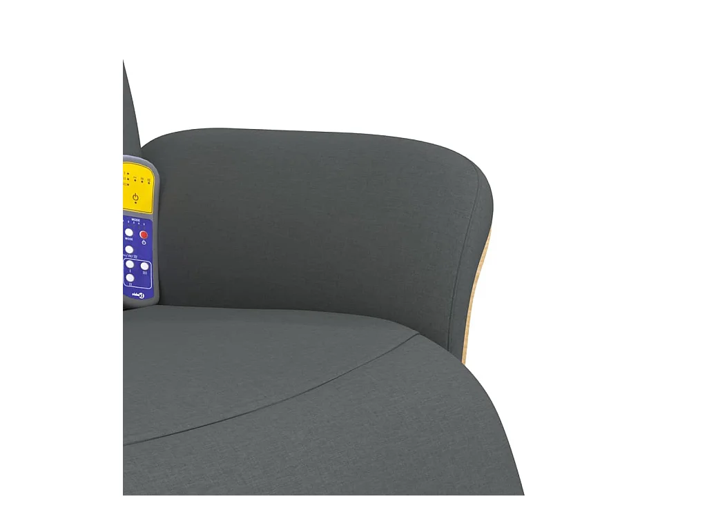 Fauteuil inclinable massant et repose-pieds gris foncé tissu
