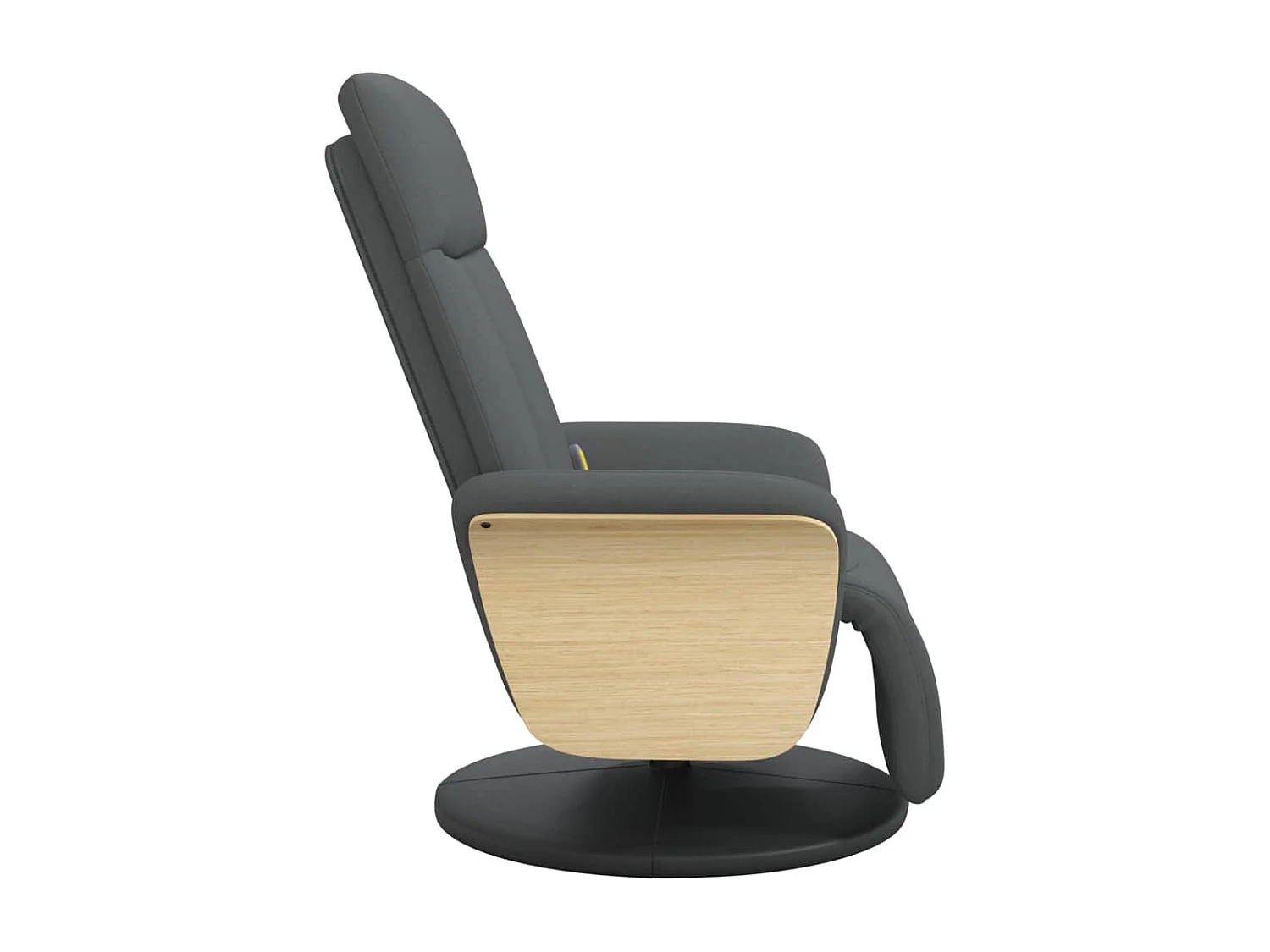 Fauteuil inclinable massant et repose-pieds gris foncé tissu