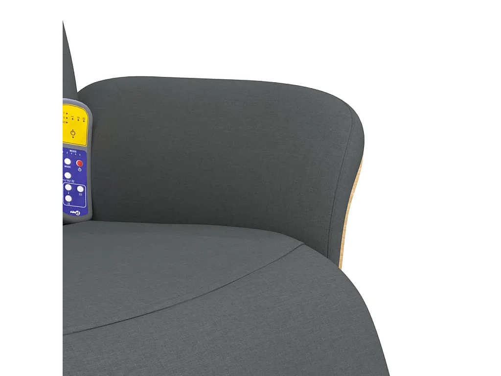 Fauteuil inclinable massant et repose-pieds gris foncé tissu