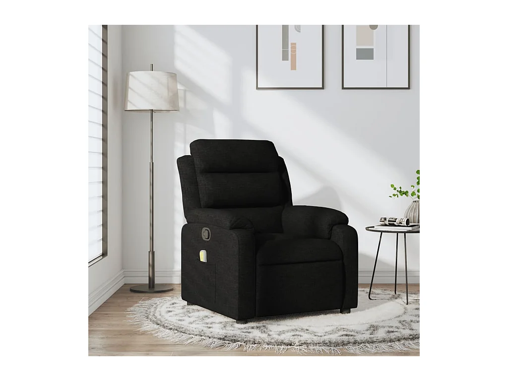 Fauteuil massant inclinable Noir Tissu
