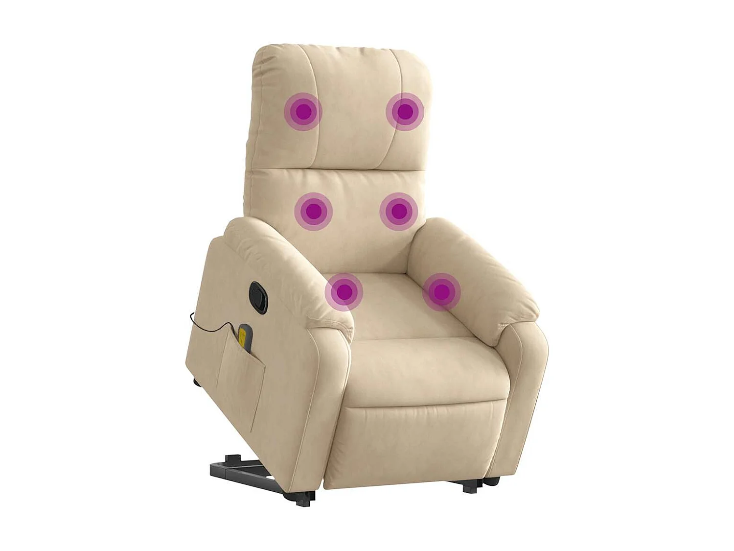 Fauteuil inclinable massant crème tissu microfibre