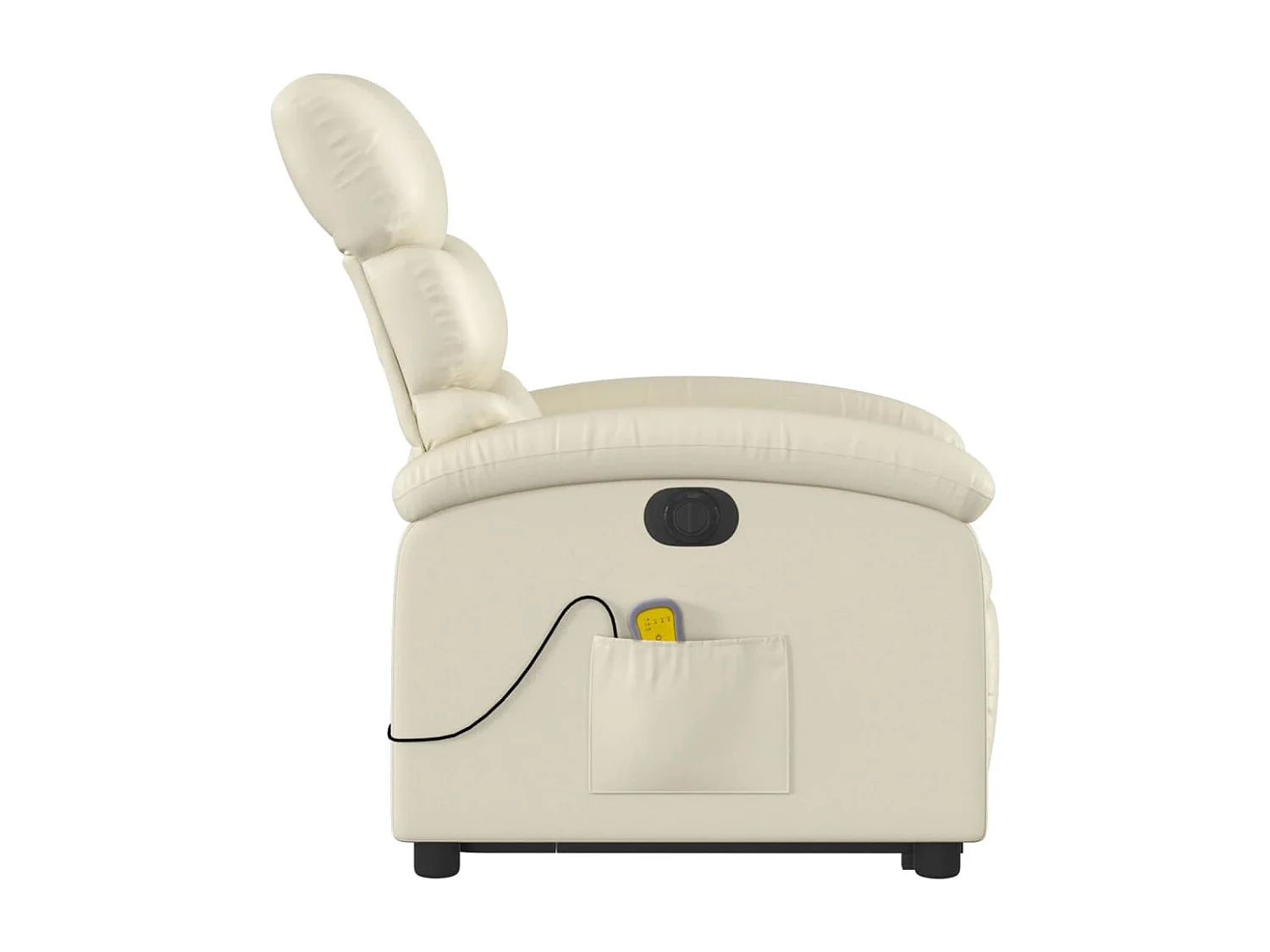 Fauteuil inclinable massant électrique crème similicuir