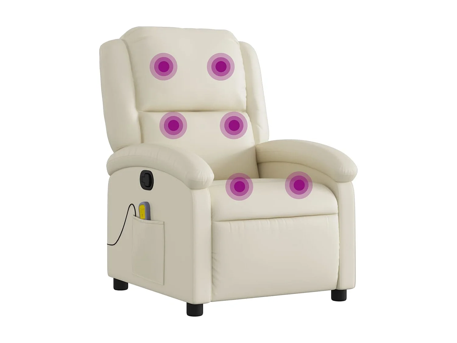 Fauteuil inclinable massant Crème Similicuir