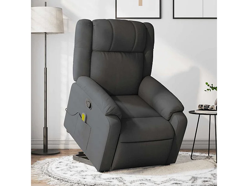 Fauteuil massant inclinable Gris foncé Tissu