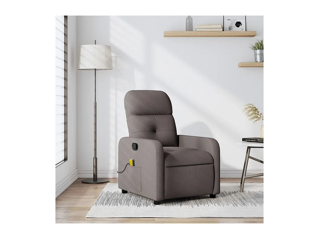 Fauteuil massant inclinable Taupe Tissu
