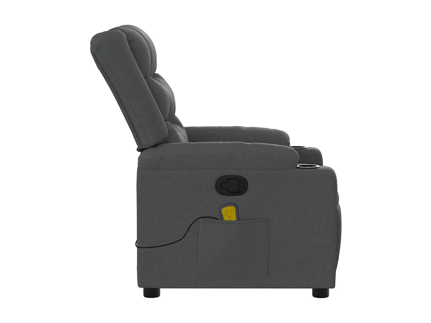Fauteuil massant inclinable Gris foncé Tissu