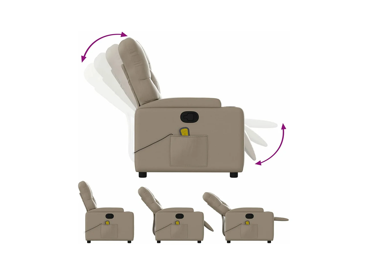 Fauteuil massant inclinable Cappuccino Similicuir