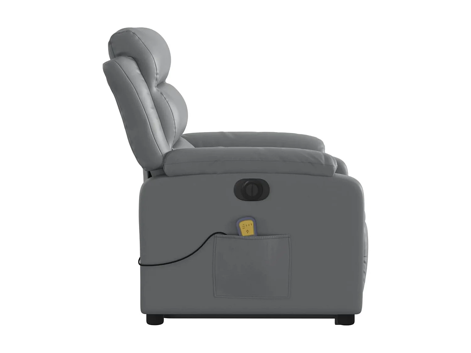 Fauteuil inclinable massant électrique gris similicuir