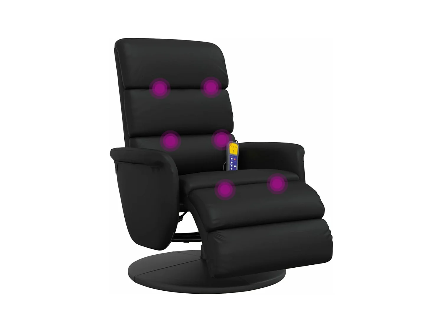 Fauteuil inclinable massant repose-pieds noir similicuir