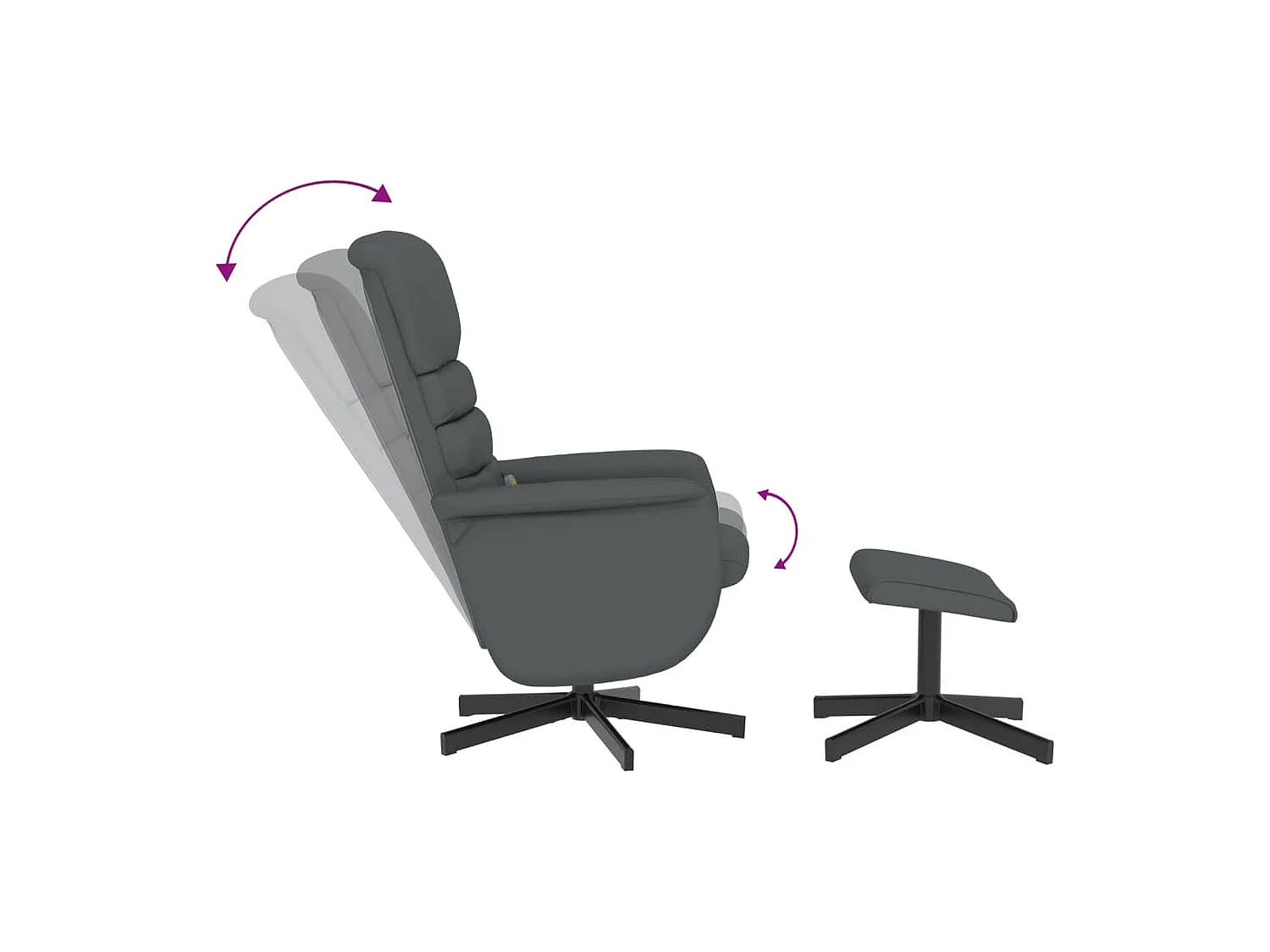 Fauteuil inclinable massant avec repose-pied gris similicuir