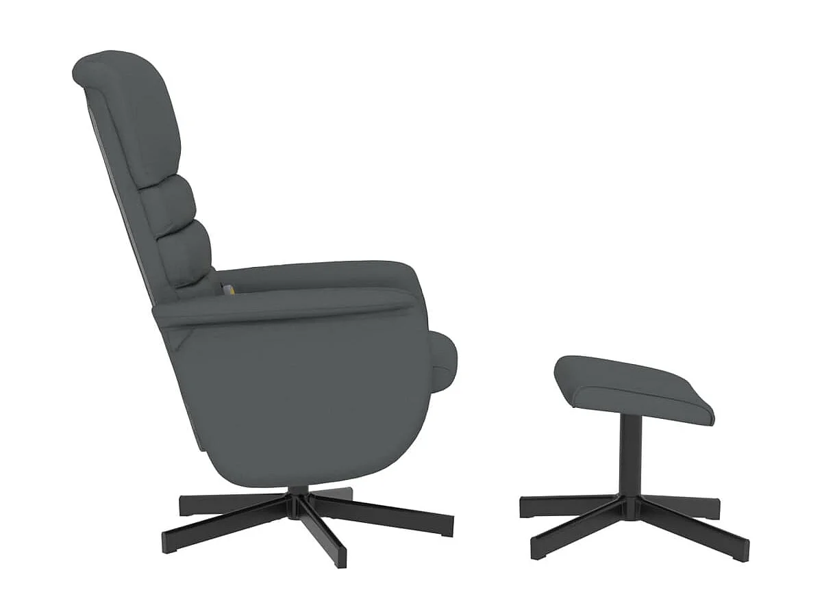 Fauteuil inclinable massant avec repose-pied gris similicuir