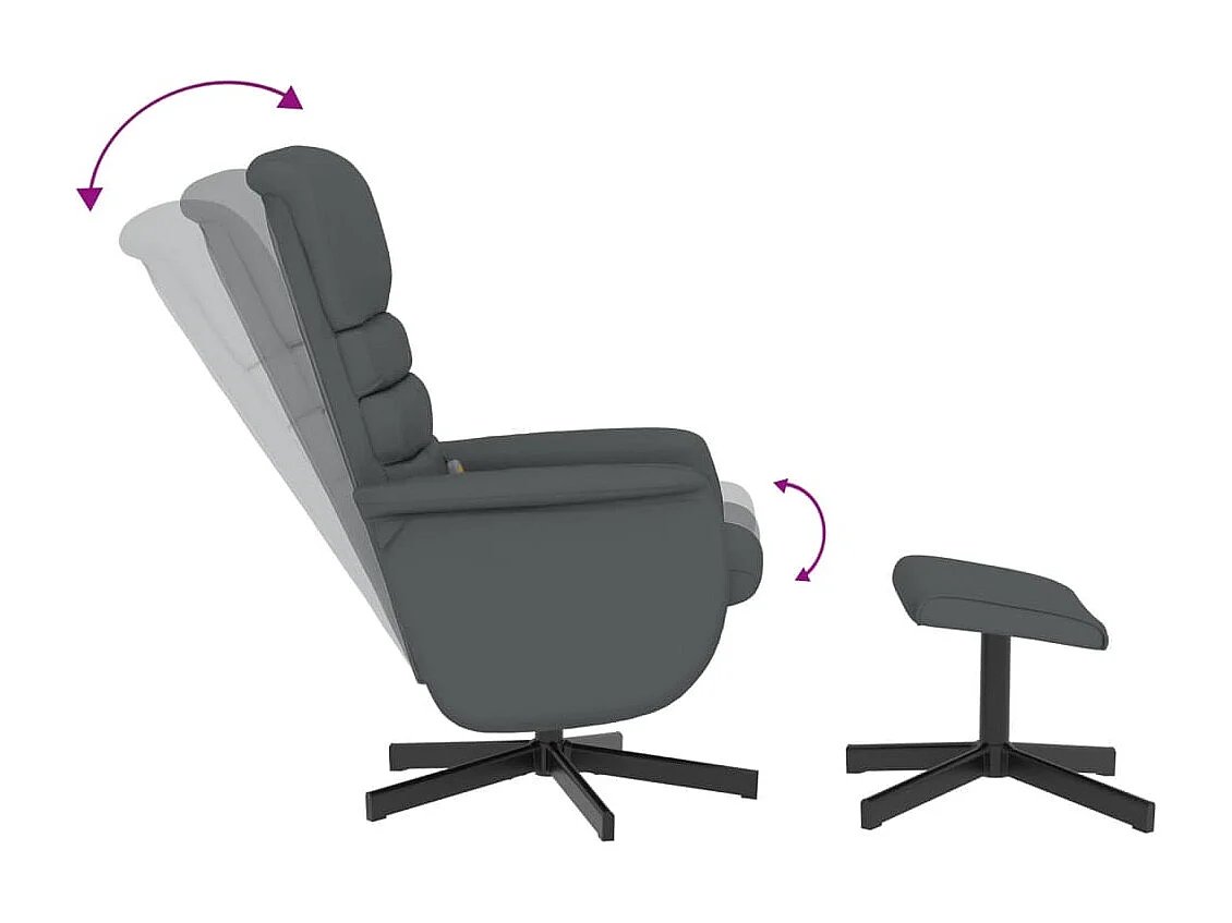 Fauteuil inclinable massant avec repose-pied gris similicuir