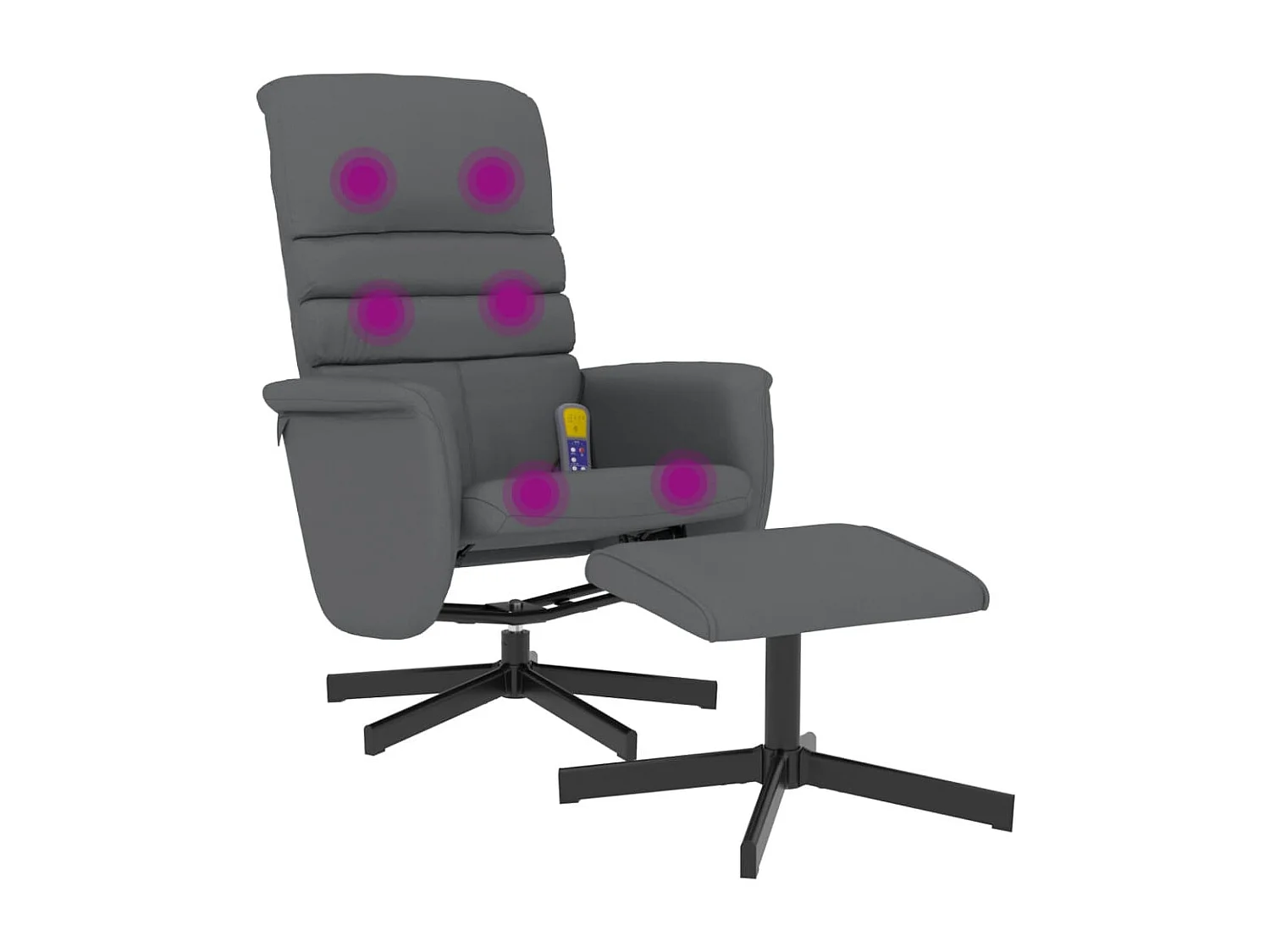 Fauteuil inclinable massant avec repose-pied gris similicuir