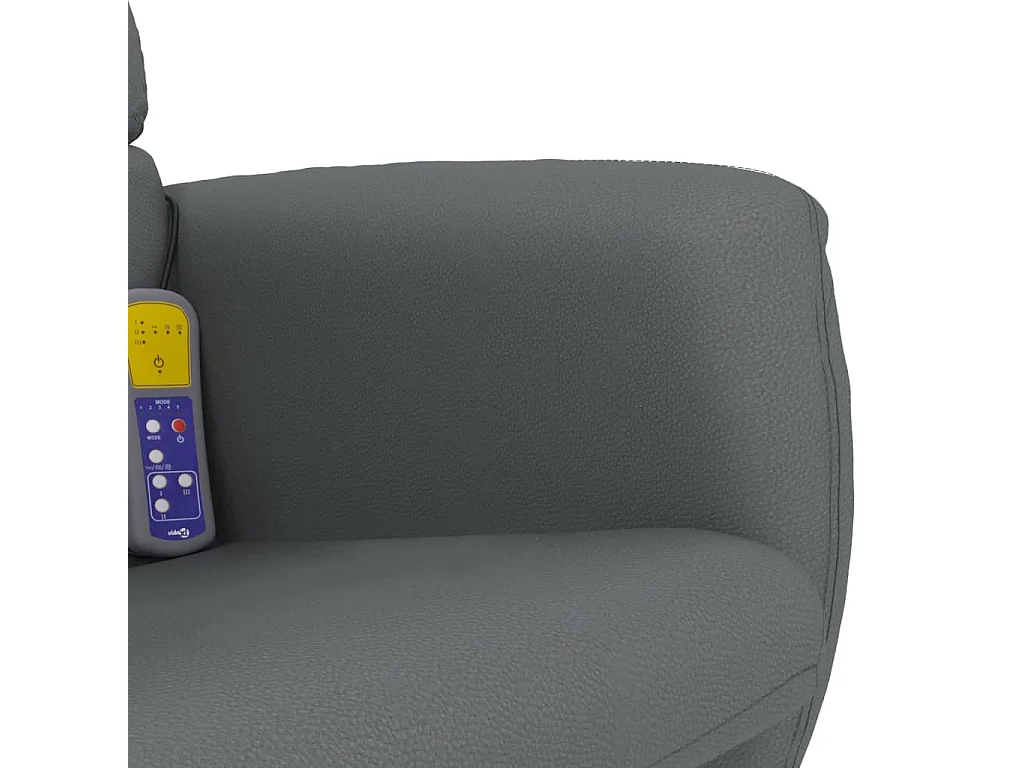 Fauteuil inclinable massant avec repose-pied gris similicuir