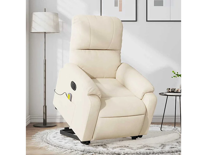 Fauteuil inclinable massant électrique beige microfibres