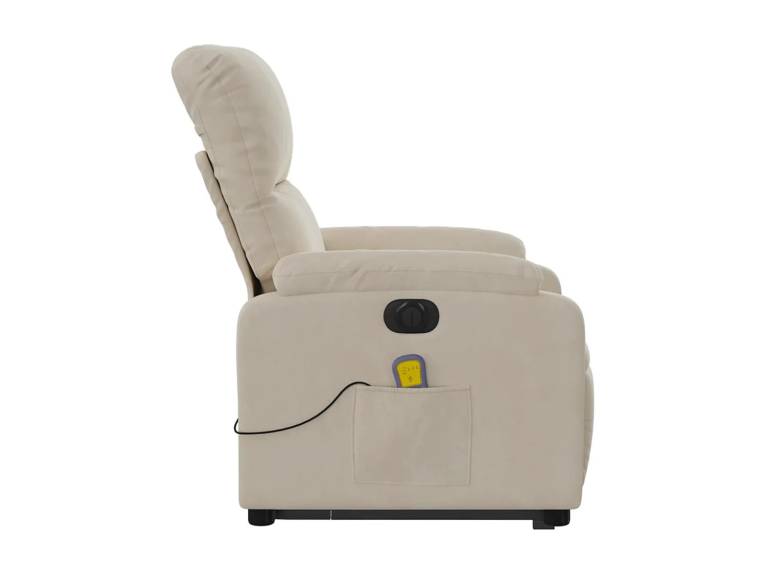 Sillón masaje eléctrico reclinable elevable tela beige