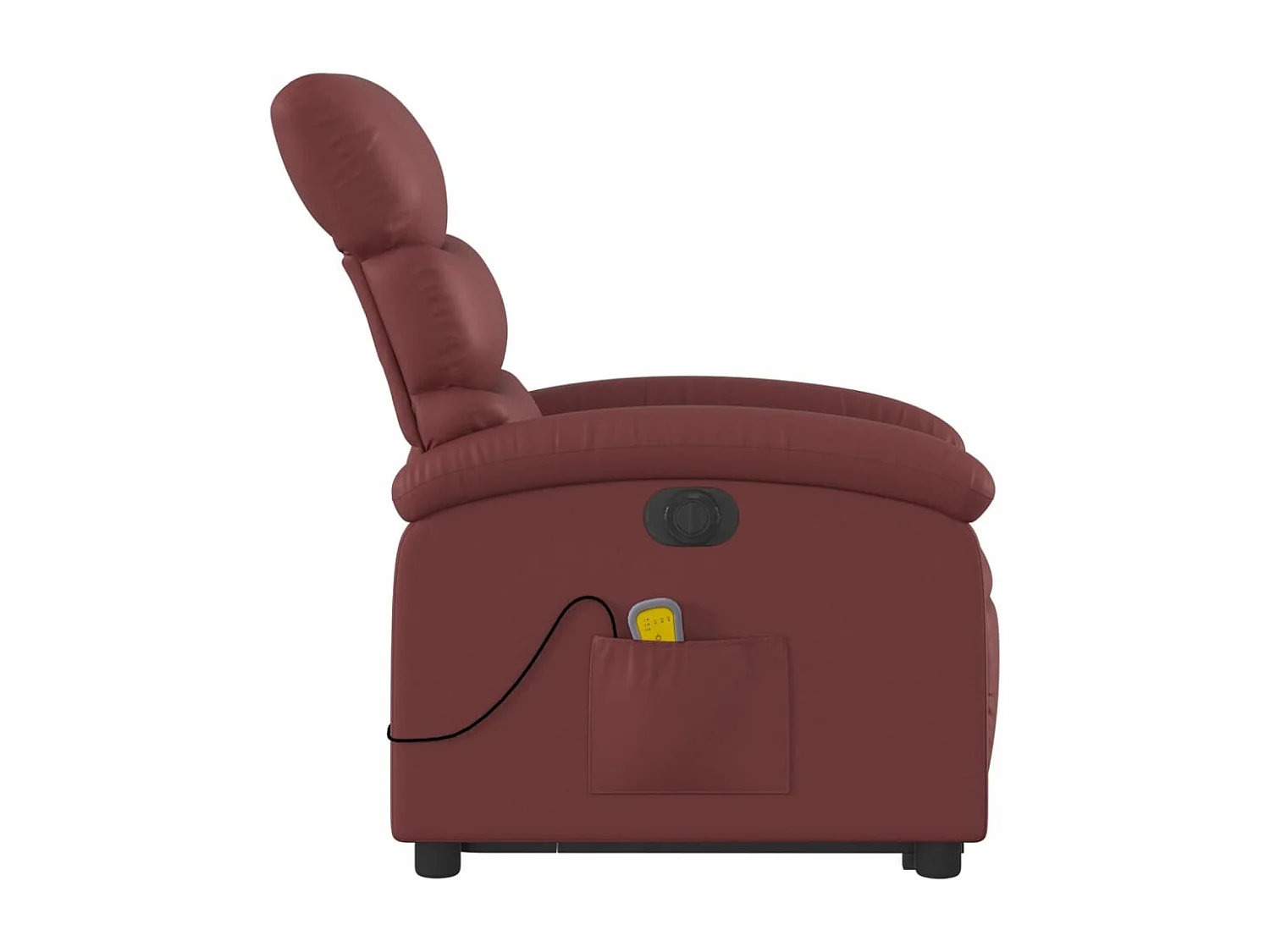 Fauteuil inclinable massant électrique rouge bordeaux