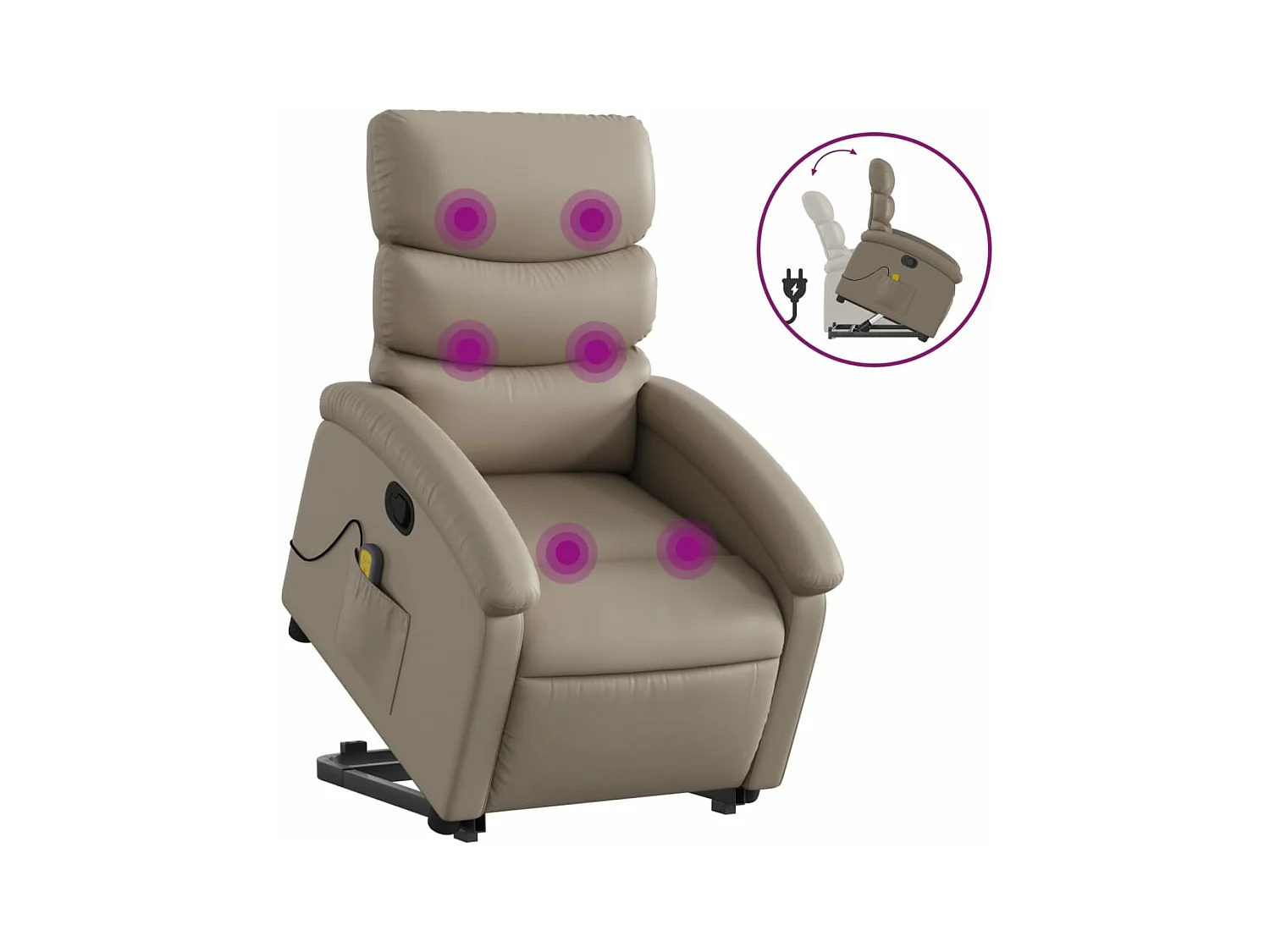 Fauteuil inclinable massant Cappuccino Similicuir