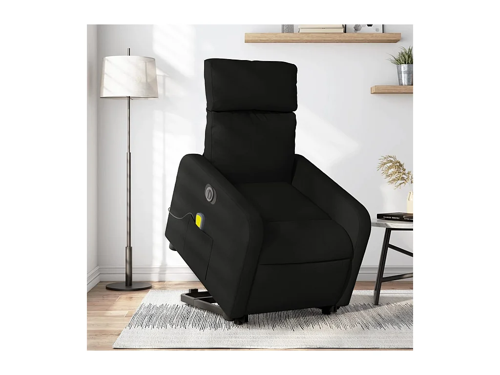 Fauteuil inclinable massant électrique Noir Tissu