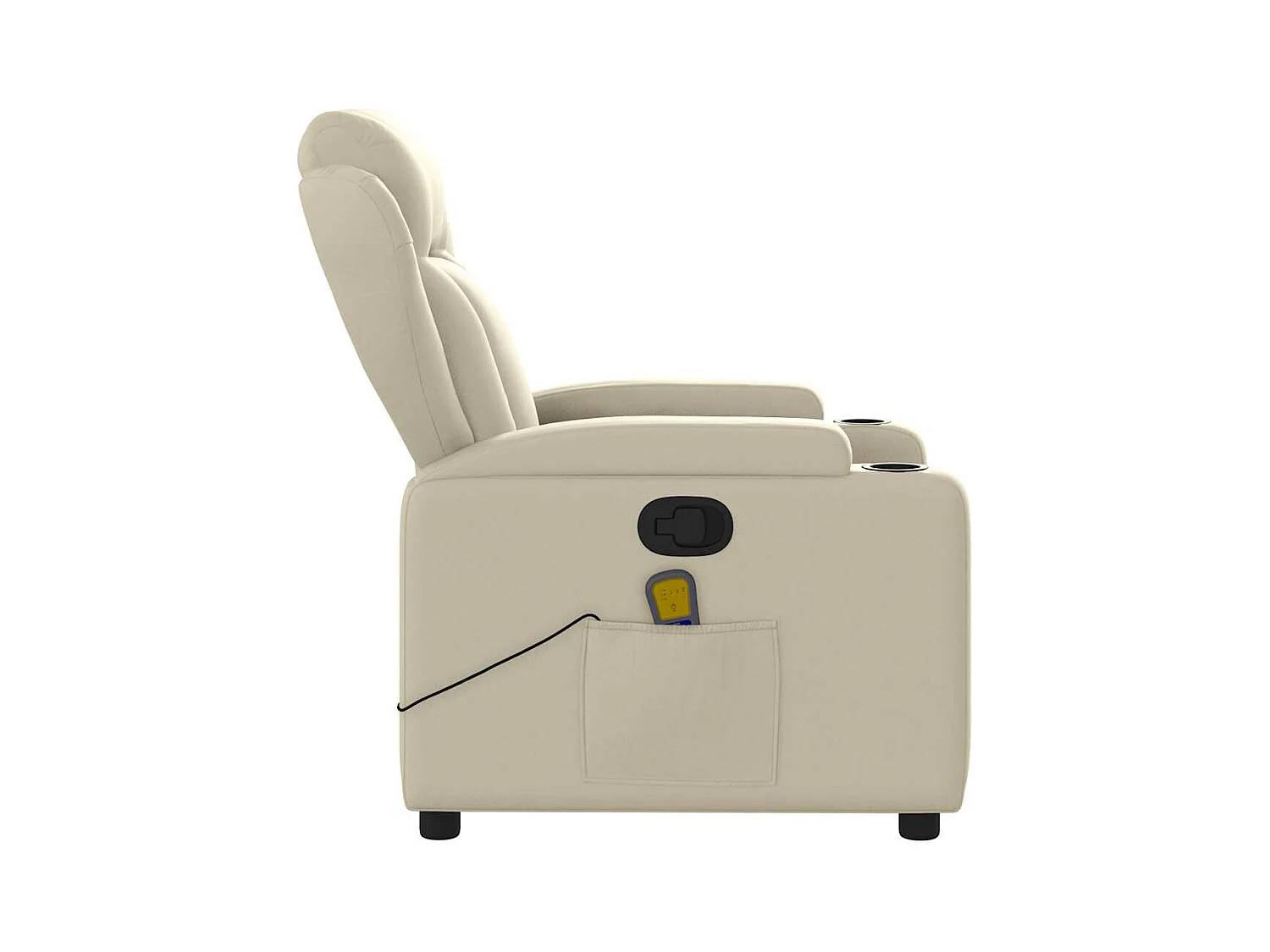 Fauteuil inclinable massant Crème Similicuir