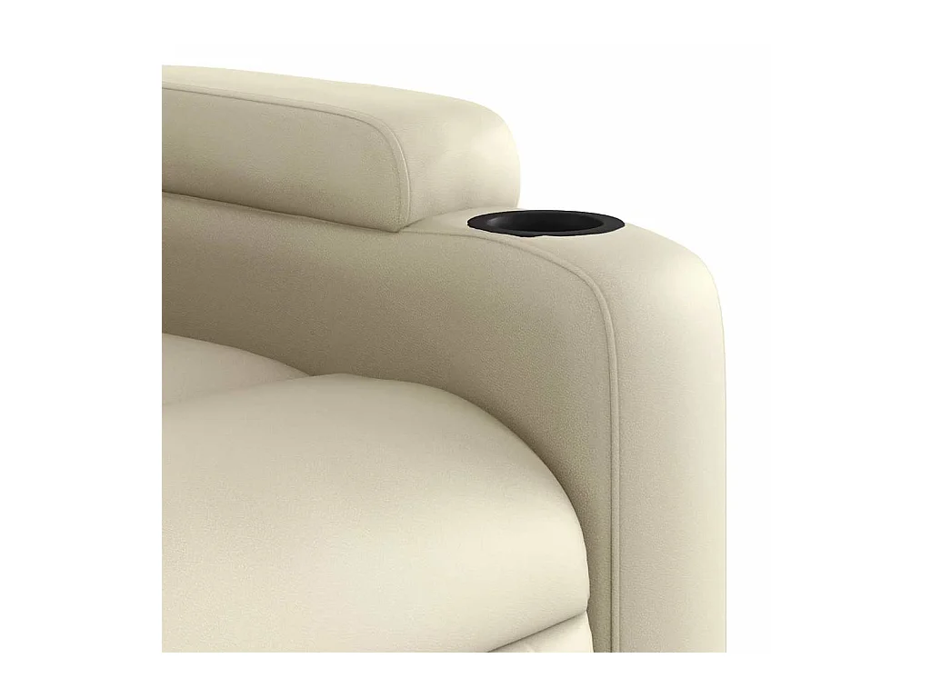 Fauteuil inclinable massant Crème Similicuir